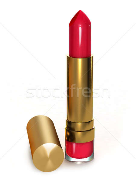 Lippenstift witte schoonheid Rood vrouwelijke dame Stockfoto © arlatis