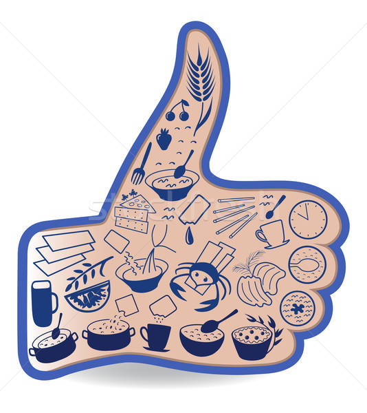 Food like social networks thumb up hand sign button Stock photo © arlatis