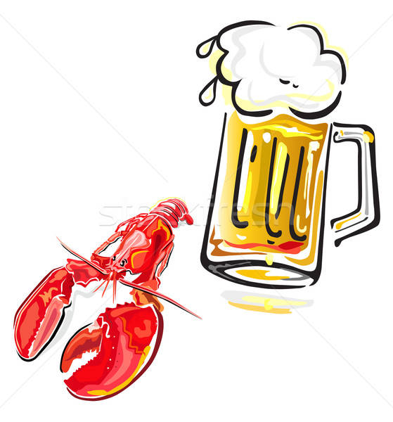 Crawfish and beer Stock photo © arlatis