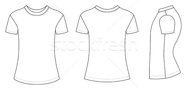 Сток-фото: футболки · изолированный · белый · женщину · дизайна · мужчин