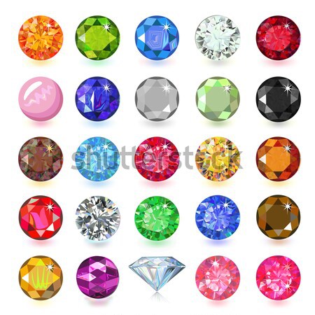 Round composition colored gems set Stock photo © arlatis