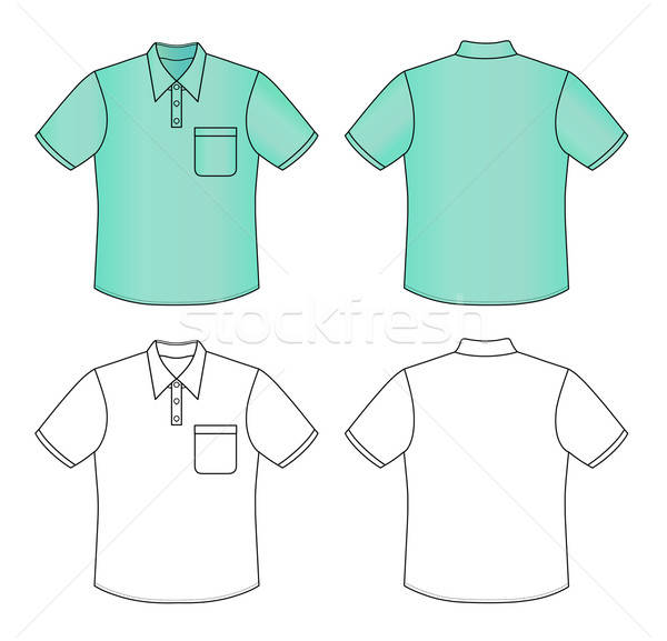 Outline polo shirt vector illustration isolated on white  Stock photo © arlatis