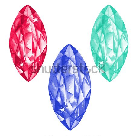 Rectangular composition colored gems set Stock photo © arlatis