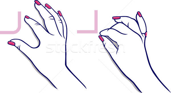 Demonstratie mâini curbe proces vector grafică Imagine de stoc © arlatis
