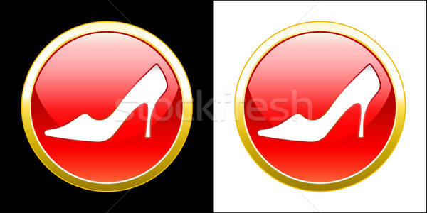 Schoenen advertentie mode Rood zwarte silhouet Stockfoto © arlatis