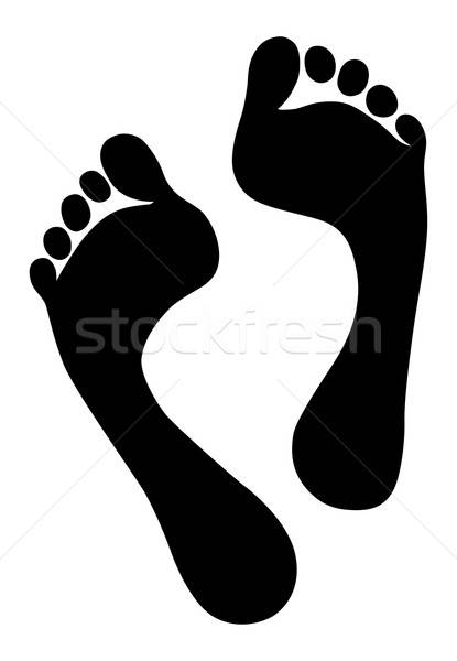 Old woman silhouette foot prints Stock photo © arlatis