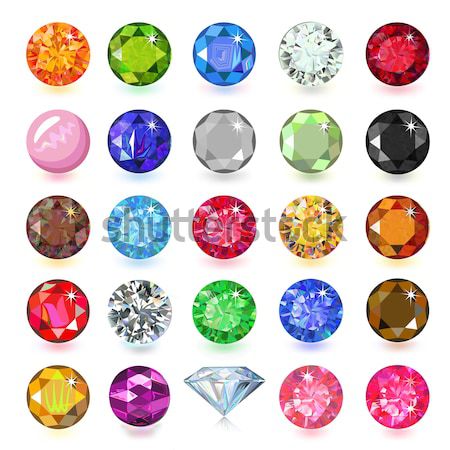 Round composition colored gems set Stock photo © arlatis