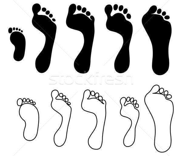 Set generation hand foot prints Stock photo © arlatis