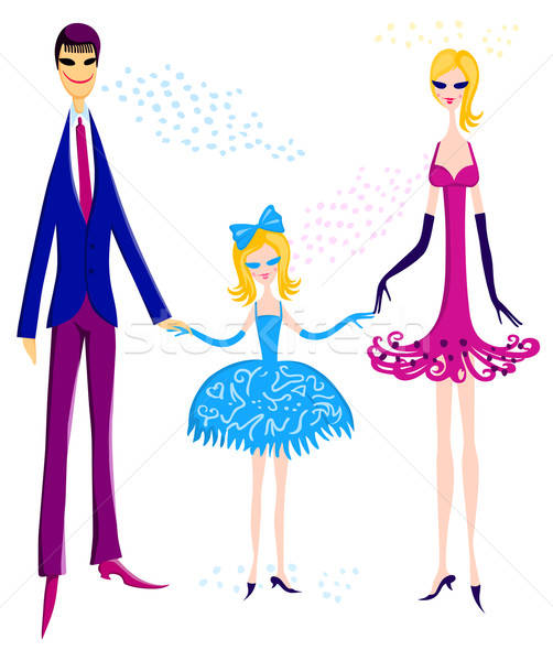Full length portrait of a happy family standing together  Stock photo © arlatis