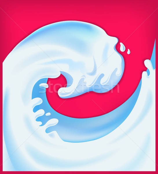 Yogurt, foam or cream wave isolated on red background  Stock photo © arlatis