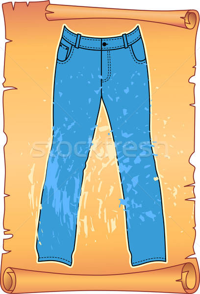 Label jeans mode markt kleding doek Stockfoto © arlatis