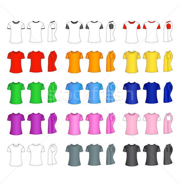 Outline and colored t-shirt  Stock photo © arlatis