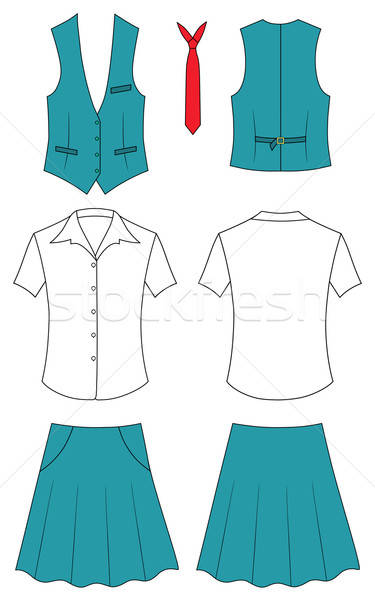 Suit of the cashier or seller (waistcoat, shirt, tie, skirt)  Stock photo © arlatis