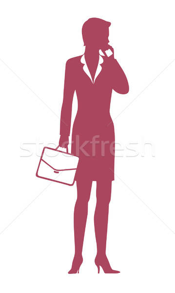 Zakenvrouw praten telefoon mobiele oproep persoon Stockfoto © arlatis