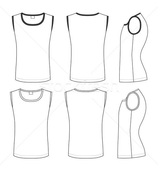 ストックフォト: Tシャツ · 孤立した · 白 · デザイン · 男性 · 黒