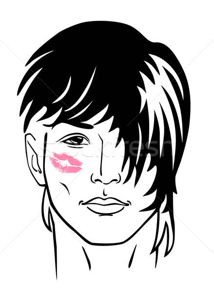 Portrait of the kissed young man  Stock photo © arlatis