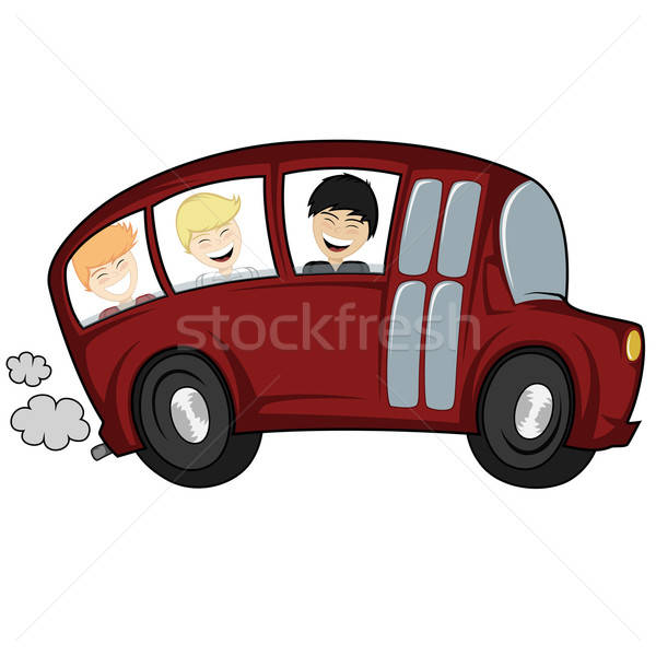 Cool Bus funny Illustration Schulbus Kinder Stock foto © arleevector