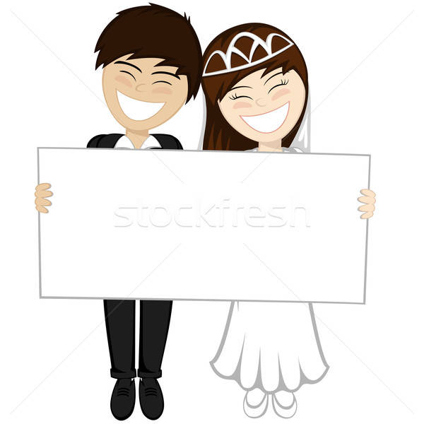 
Happy newlyweds smiling Stock photo © arleevector