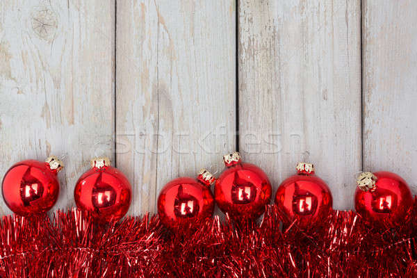 Rojo Navidad árbol guirnalda madera Foto stock © armin_burkhardt