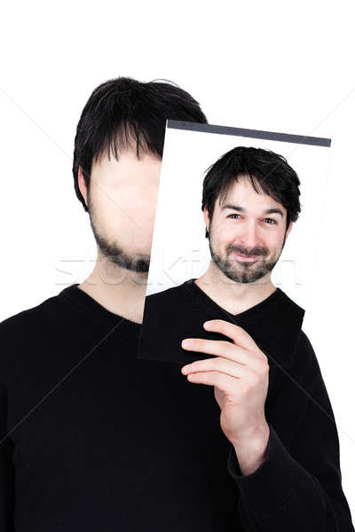 Stock photo: two faces happy