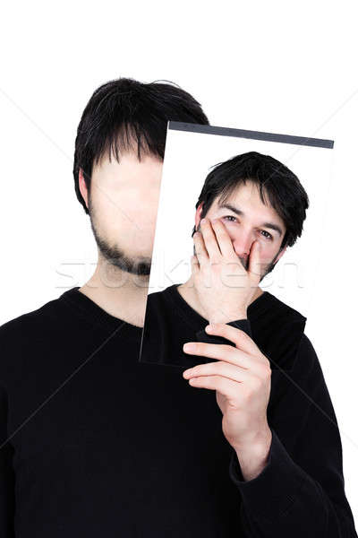 Zwei Gesichter schockiert symbolische Bild Mann Stock foto © armin_burkhardt
