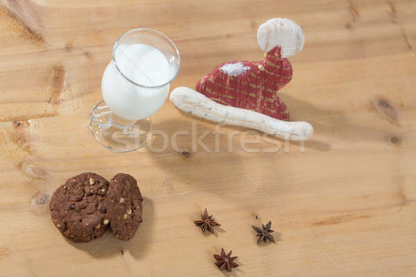 Előkészített mikulás szett üveg tej sütik Stock fotó © armin_burkhardt