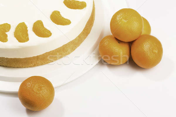 Torta krém sajt mandarin étel cukorka Stock fotó © armin_burkhardt