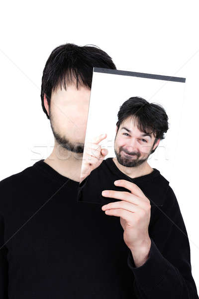 Zwei Gesichter motiviert symbolische Bild Mann Stock foto © armin_burkhardt