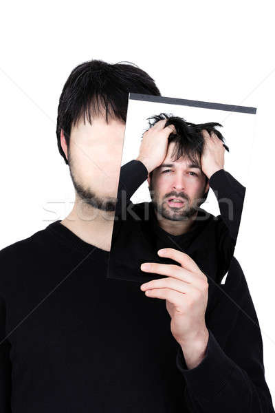Zwei Gesichter frustriert symbolische Bild Mann Stock foto © armin_burkhardt