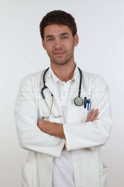 Genç doktor stetoskop sağlık laboratuvar beyaz Stok fotoğraf © armstark