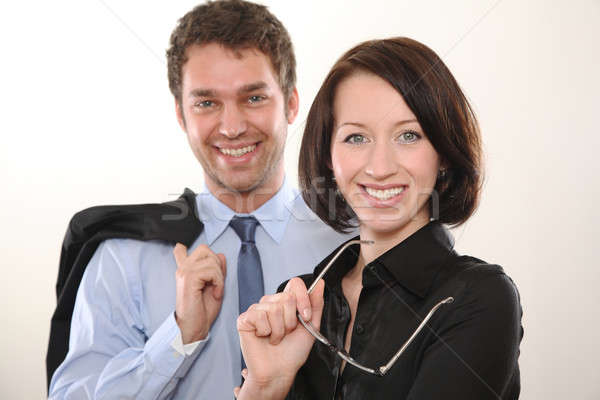 Homem mulher homem de negócios negócio empresário óculos Foto stock © armstark