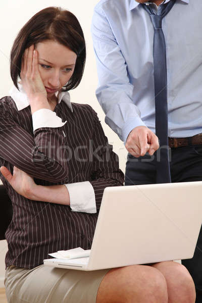 Zakenvrouw moeite zakenman business vrouw werk Stockfoto © armstark