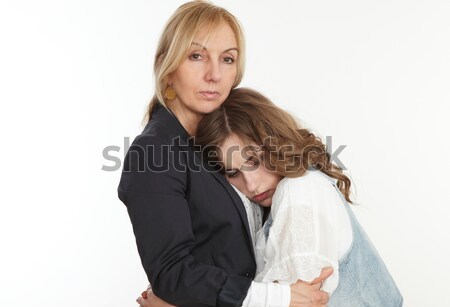 Anne kız sevmek kadın üzücü siyah Stok fotoğraf © armstark
