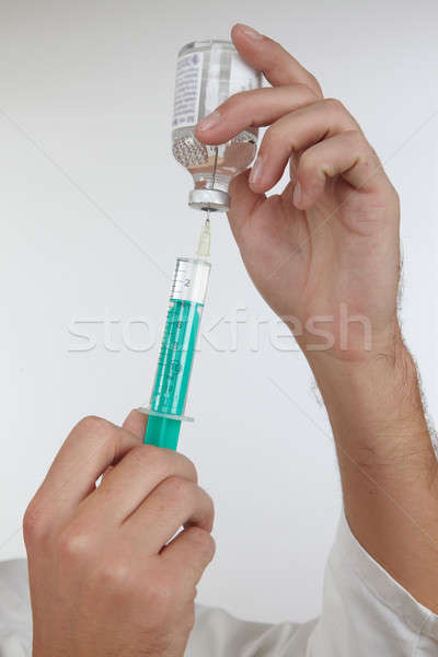 Enjeksiyon tıbbi iş beyaz hasta şırınga Stok fotoğraf © armstark