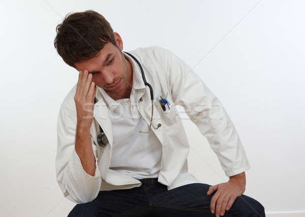 Doktor yorgun tıbbi iş stres beyaz Stok fotoğraf © armstark