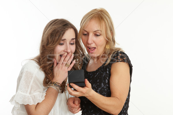 Mother and daughter are looking forward Stock photo © armstark