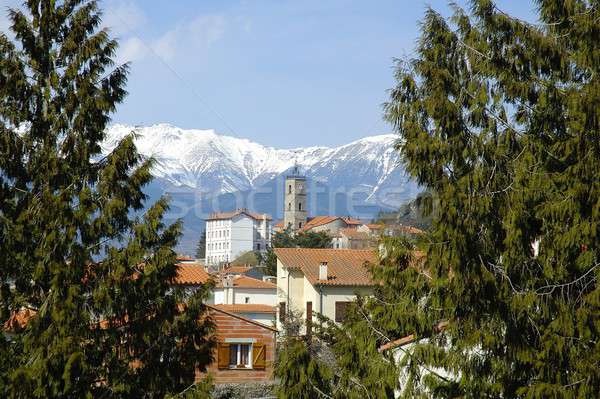 Mig cidade francês casa neve janela Foto stock © arocas