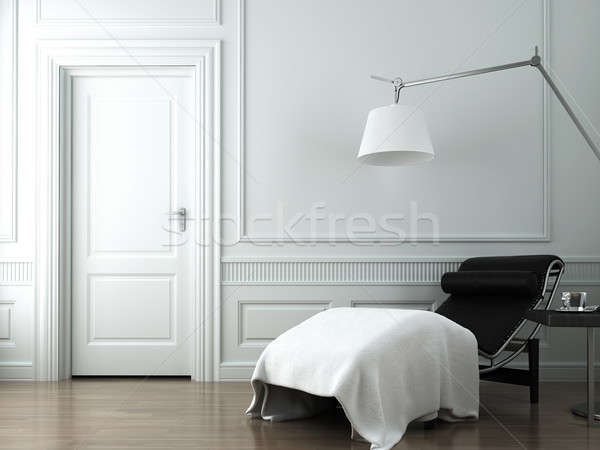 chaise lounge on white classic wall Stock photo © arquiplay77