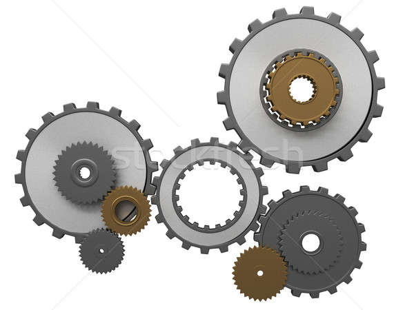 frontal view of gears composition Stock photo © arquiplay77