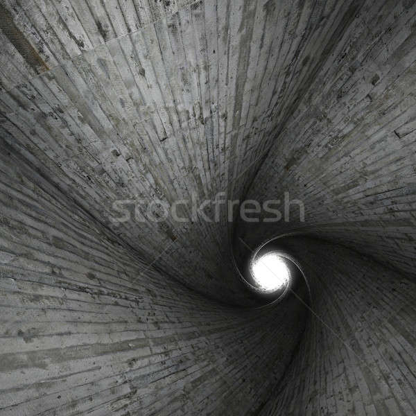 Spiralis concreto túnel interior sujo brilhante Foto stock © arquiplay77