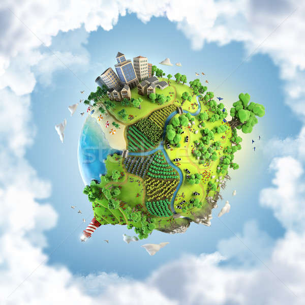 globe concept of idyllic green world Stock photo © arquiplay77