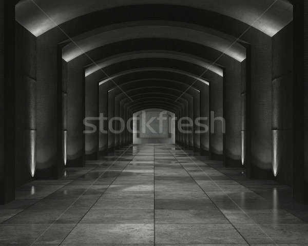 Innenraum konkrete Gewölbe Grunge interessant Ort Stock foto © arquiplay77