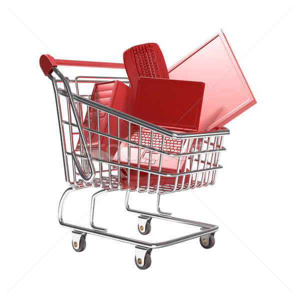 isolated shopping cart with technology concept Stock photo © arquiplay77
