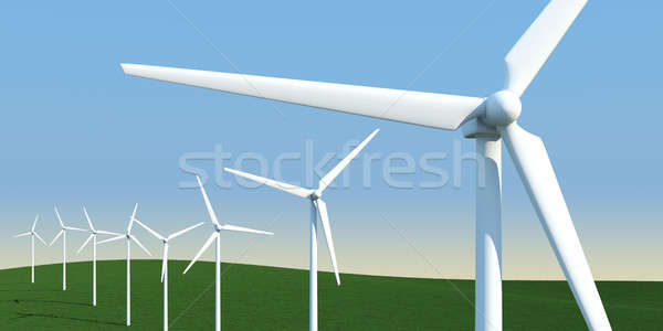 electric windmills on a meadow Stock photo © arquiplay77