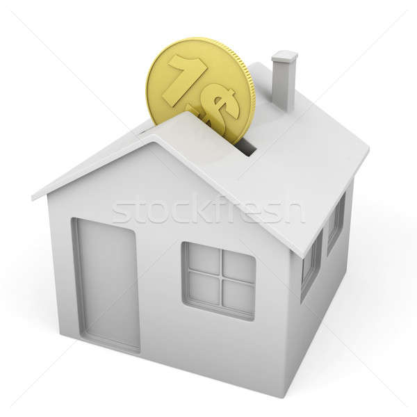 Stock photo: house shaped money box