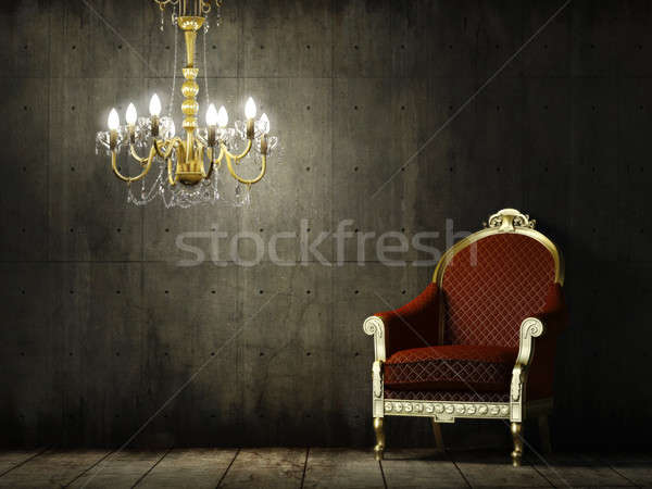 Intérieur grunge chambre classique fauteuil scène [[stock_photo]] © arquiplay77