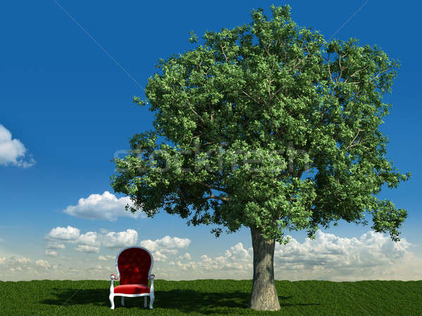 Fauteuil arbre paysage scène [[stock_photo]] © arquiplay77