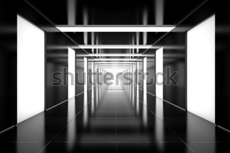 Fény futurisztikus építészet belső fekete fényes Stock fotó © arquiplay77