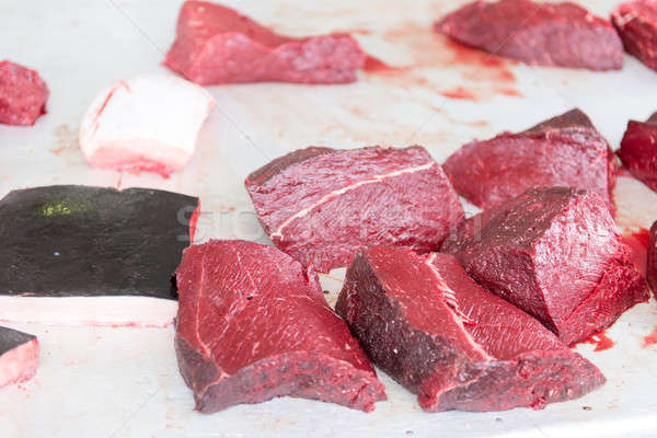Whale meat on a market Stock photo © Arrxxx