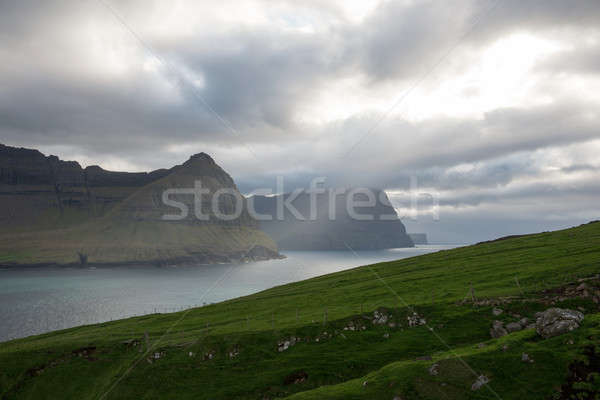 Landscape on the Faroe Islands as seen from Vidareidi Stock photo © Arrxxx